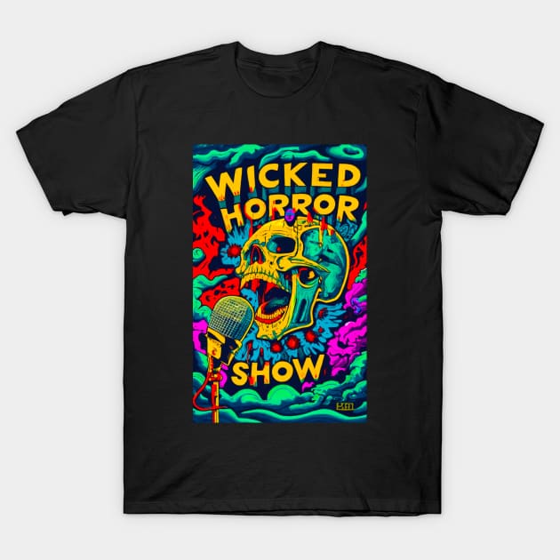 Wicked Horror Show Screaming Skull T-Shirt by aknuckle